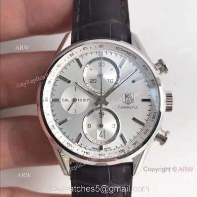 Swiss Copy TAG Heuer Carrera Calibre 1887 Chronograph Watch Silver Dial