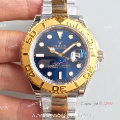 Swiss Copy Rolex Yacht-master 2836 Watch 2-Tone Blue Face