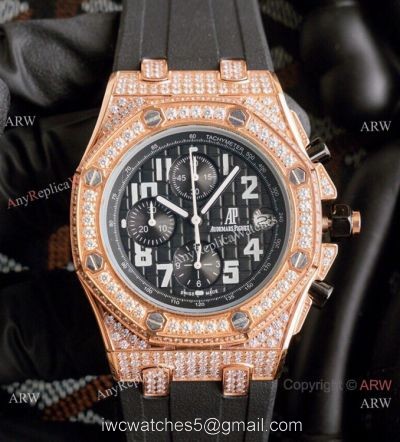 Replica Audemars Piguet Royal Oak Offshore Watch Rose Gold Iced Out
