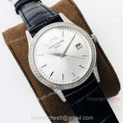 Super Clone Patek Philippe Calatrava PFF V2 Automatic Wrist SS Diamond Bezel