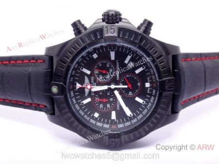 Replica Breitling Watch: Chronometre Certifie 1000m Black &038; Red Chronograph
