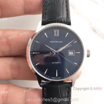 Swiss Quality Fake Montblanc Meisterstuck watch Blue Dial 40mm