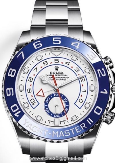 New Upgraded Rolex Yacht-Master ll Watch Benz Hand SS Blue Ceramic Watch 44mm