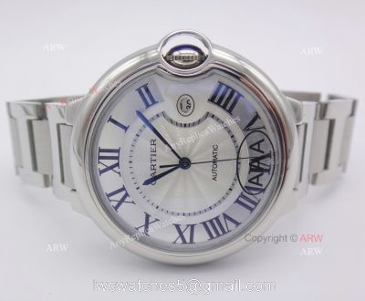 42mm Cartier Ballon Bleu Copy Watch  Silver Steel QUARTZ Movement