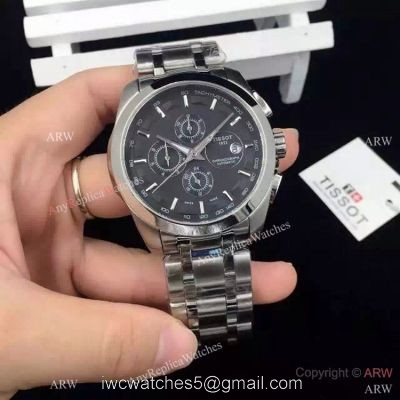 Tissot Stainless Steel Black Dial Replica Watch  T035