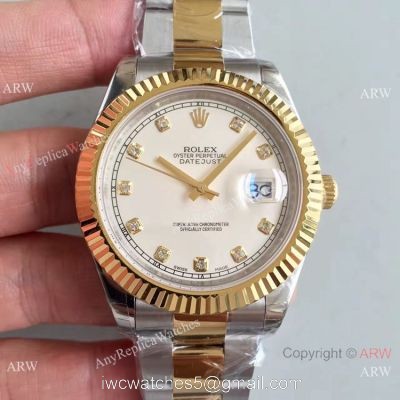 AAA Grade Rolex Datejust II 2-Tone White Diamond  Replica Watches