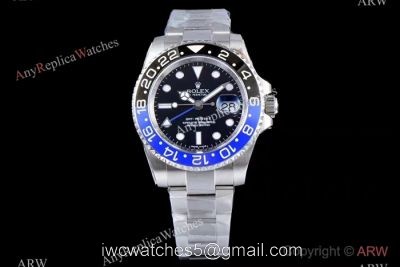 JF Factory Real Swiss ETA2836 Rolex Batman Replica Watch GMT-Master II 40mm