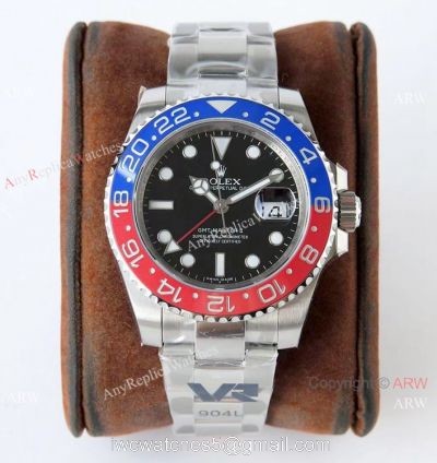 Super Clone Rolex GMT Master II VR-Factory Swiss Cal3186 Watch Pepsi Bezel Oyster Band