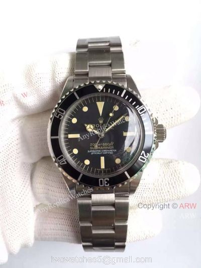 Rolex Stainless Steel Black Bezel Vintage Submariner Replica Watch 40mm