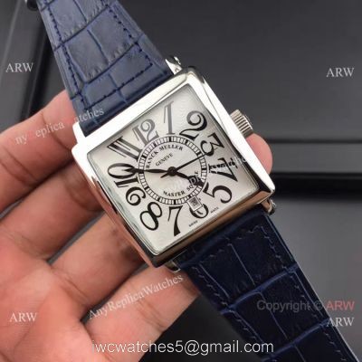 Franck Muller Master Square SS Blue Leather Copy Watch