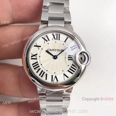 AAA Fake Cartier Ballon Bleu Quartz Watch White Roman Dial
