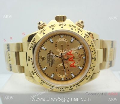 Yellow Gold Rolex Comograph Daytona 40mm Watch  Gold Rolex Daytona Replica Watches