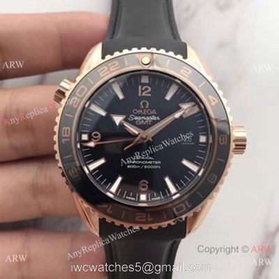 New Version of Seamaster 600m GMT Black Rubber copy Watch Omega Swiss