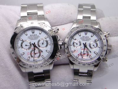 Replica rolex daytona stainless steel white face automatic watch