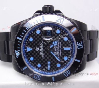 New Style Replica Rolex Submariner Watch Black Case &038; Blue Markers