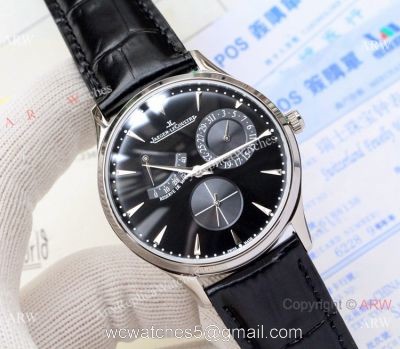 Copy Jaeger LeCoultre Master Ultra Thin Reserve de Marche Black Dial Watch