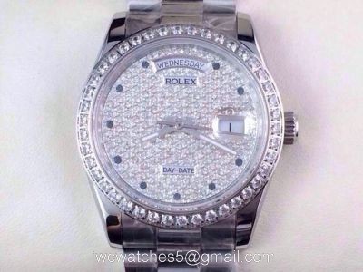 Rolex Day-Date Diamond Face Replica Watches Worldwide Shipping