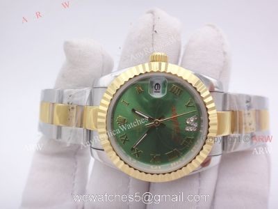 BLACK FRIDAY SALE  Rolex Datejust 31mm Watch Diamond VI 2 Tone Olive Green Face Rolex