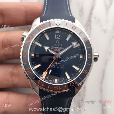 New Version Swiss Omege Seamaster 600m GMT Blue Rubber SS Watch