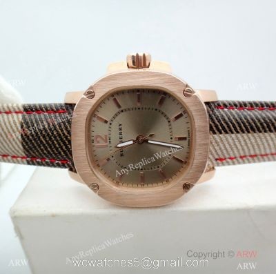New Style Copy Burberry Lady watch Rose Gold Gray Face