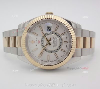 Rolex Oyster Perpetual Sky Dweller Replica Watch  2-Tone White 42mm