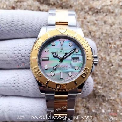 New Yacht-Master Replica Rolex Watch 2-Tone White MOP watch