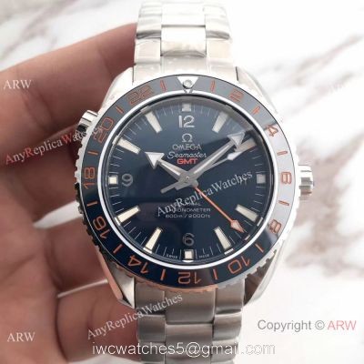 New Version Of Omega Seamaster GMT Swiss 8605 Replica Watch Dark Blue Ceramic