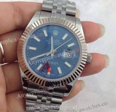 (EW) Clone Swiss ETA3255 Replica Rolex Datejust Ii Blue Face 41mm Jubilee Band Watch