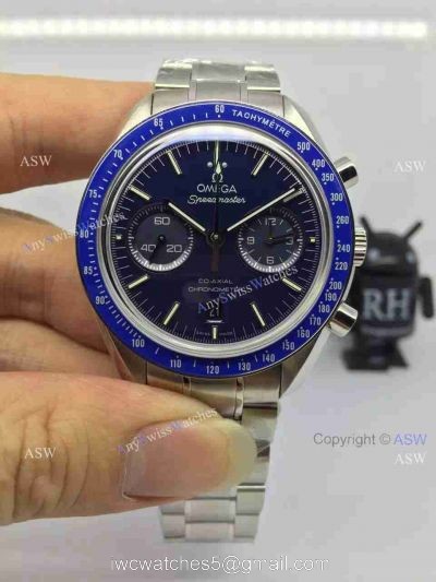 Copy Swiss Omega Speedmaster Watch SS Blue Chronograph 9300