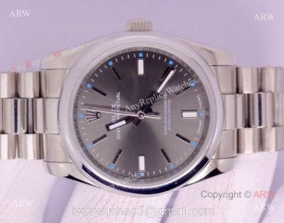 Replica Rolex Oyster Perpetual New Gray Dial Stainless Steel Watch