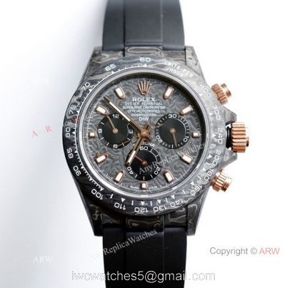 Swiss Grade 1 Replica Rolex Daytona Rubber Band Carbon Fiber Watch