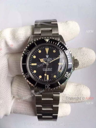 Rolex Vintage Submariner Replica Watch Stainless Steel Black Bezel