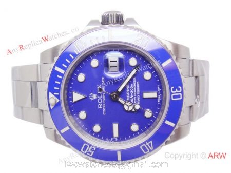 NEW UPGRADED SS Blue Dial Blue Ceramic Bezel Swiss Replica Rolex Submariner watch