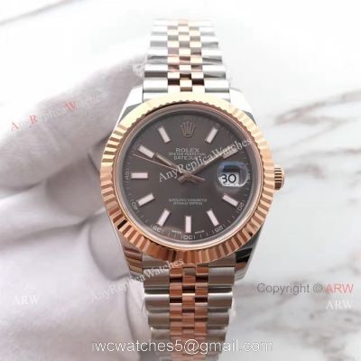 (EW) Swiss 3255 Rolex Everose Replica Watch DJII 41mm Rhodium Dial