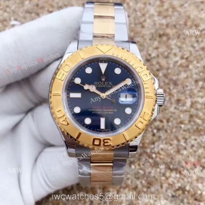 Swiss ETA 2836 Yachtmaster Two Tone Black Watch Replica for sale