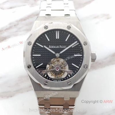 Audemars Piguet Replica Royal Oak Tourbillon 41mm Watch  Stainless Steel Black Dial For Man