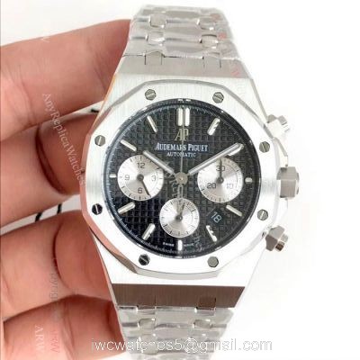 Swiss 7750 Royal Oak Audemars Piguet Replica Watch  Stainless Steel Black Dial