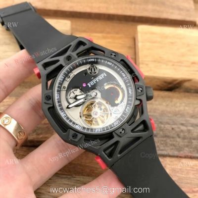 New Copy Hublot Techframe Ferrari Tourbillon watch All Black Case