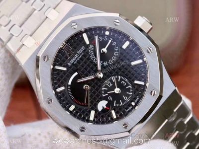Swiss 2329 Audemars Piguet Royal Oak GMT Stainless Steel Black Dial Watch