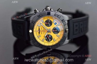 Swiss 7750 Copy Breitling Chronomat B01 Watches Yellow Dial