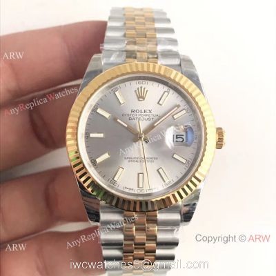(EW) Rolex Datejust II 41mm Mens Watch 2-Tone Silver Face ETA3255