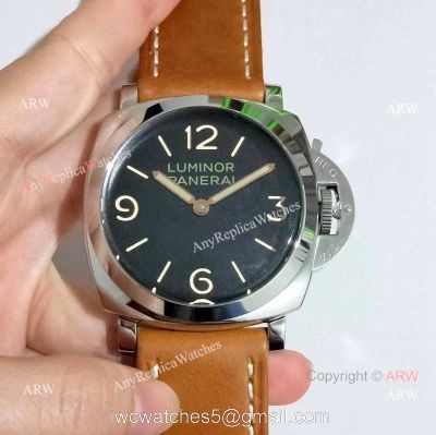 Panerai Luminor PAM 372 Replica Watch SS Brown Leather Strap