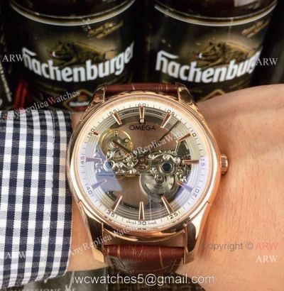 Best Replica Omega Rose Gold Hollow Dial Watches