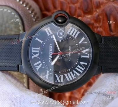 Swiss Copy Cartier Ballon Bleu De 1847MC Black PVD Watch Mens