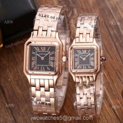 Fake Cartier Panthere Limited Edition Watches All Rose Gold Roman Dial