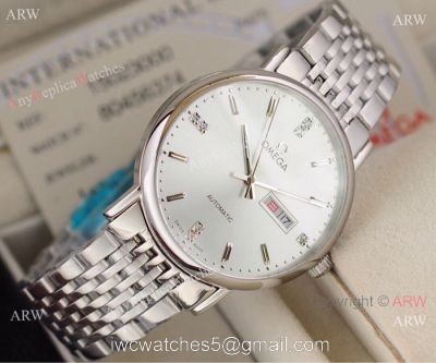 New Replica Omega Day Date Stainless Steel Silver Watch Automatic Movement