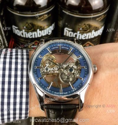 New Style Replica Omega Skeleton Watches Silver Case 42mm