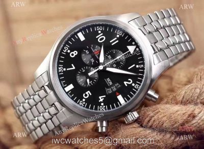 Replica IWC Pilot day-date IW377710 Watch Stainless Steel Black 44mm