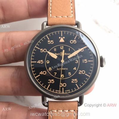 Vintage Bell  Ross Swiss Grade Watch Black PVD Case Gold Markers