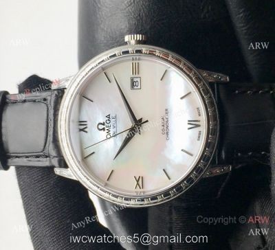 SWISS Replica Omega De Ville Mens Watch Mother of Pearl Face